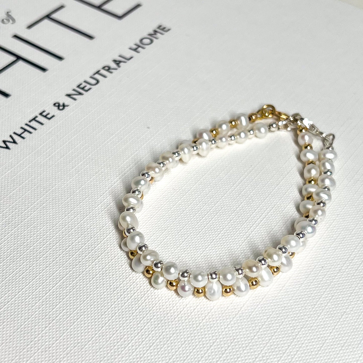 Dainty Freshwater Pearl Handmade Clasp Bracelet - Gold or Silver Options