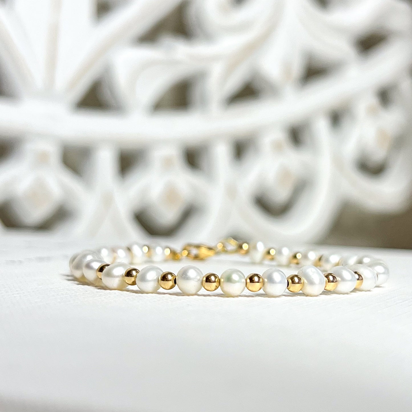 Dainty Freshwater Pearl Handmade Clasp Bracelet - Gold or Silver Options