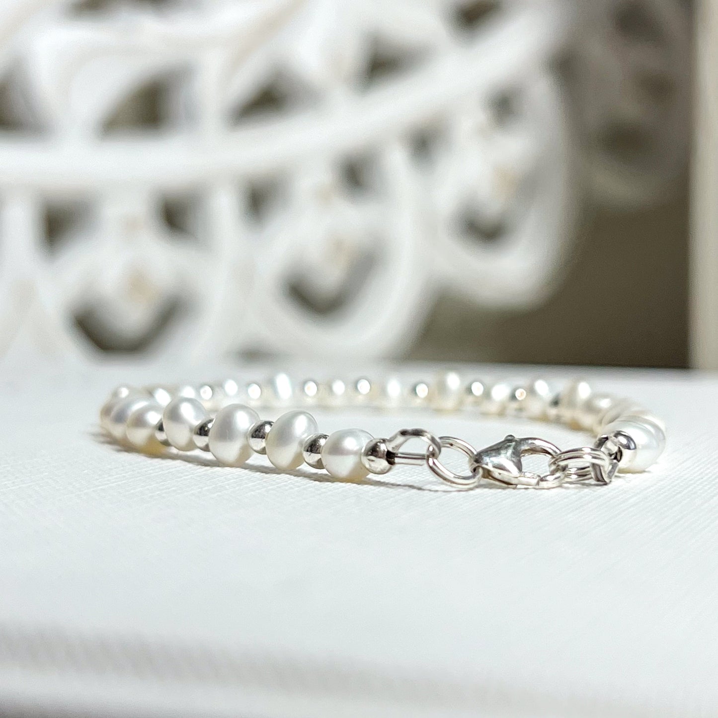 Dainty Freshwater Pearl Handmade Clasp Bracelet - Gold or Silver Options