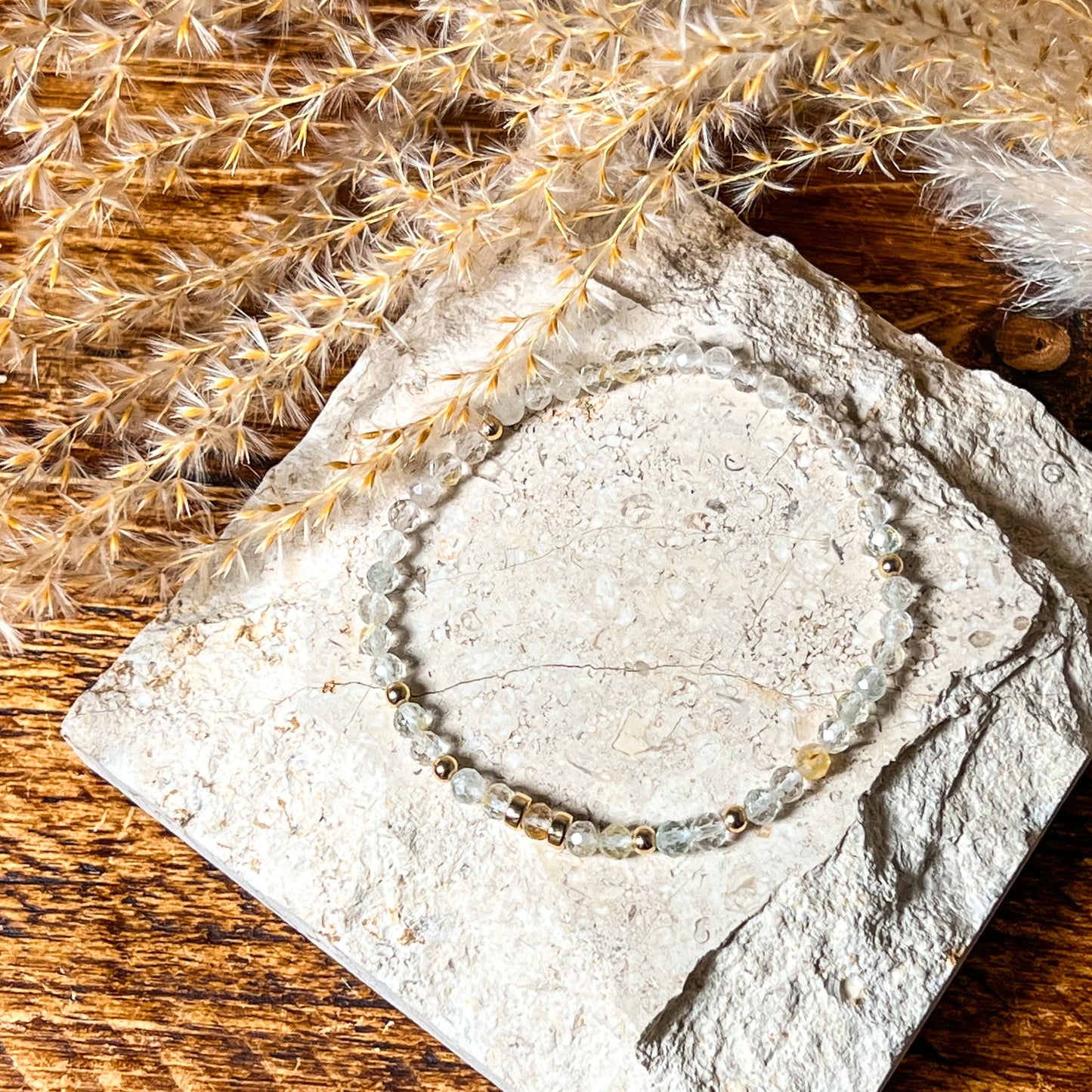 Dainty Topaz 4mm Faceted Stretch Bracelet