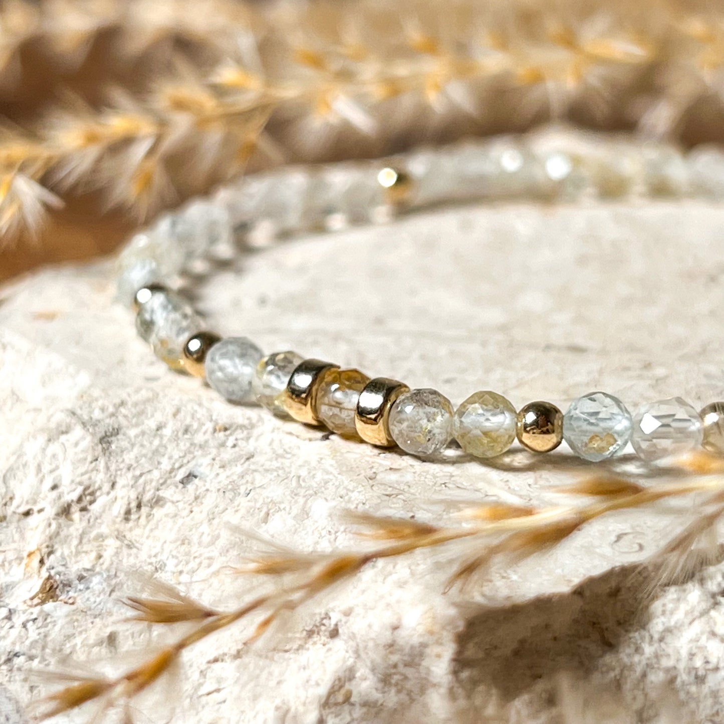 Dainty Topaz 4mm Faceted Stretch Bracelet