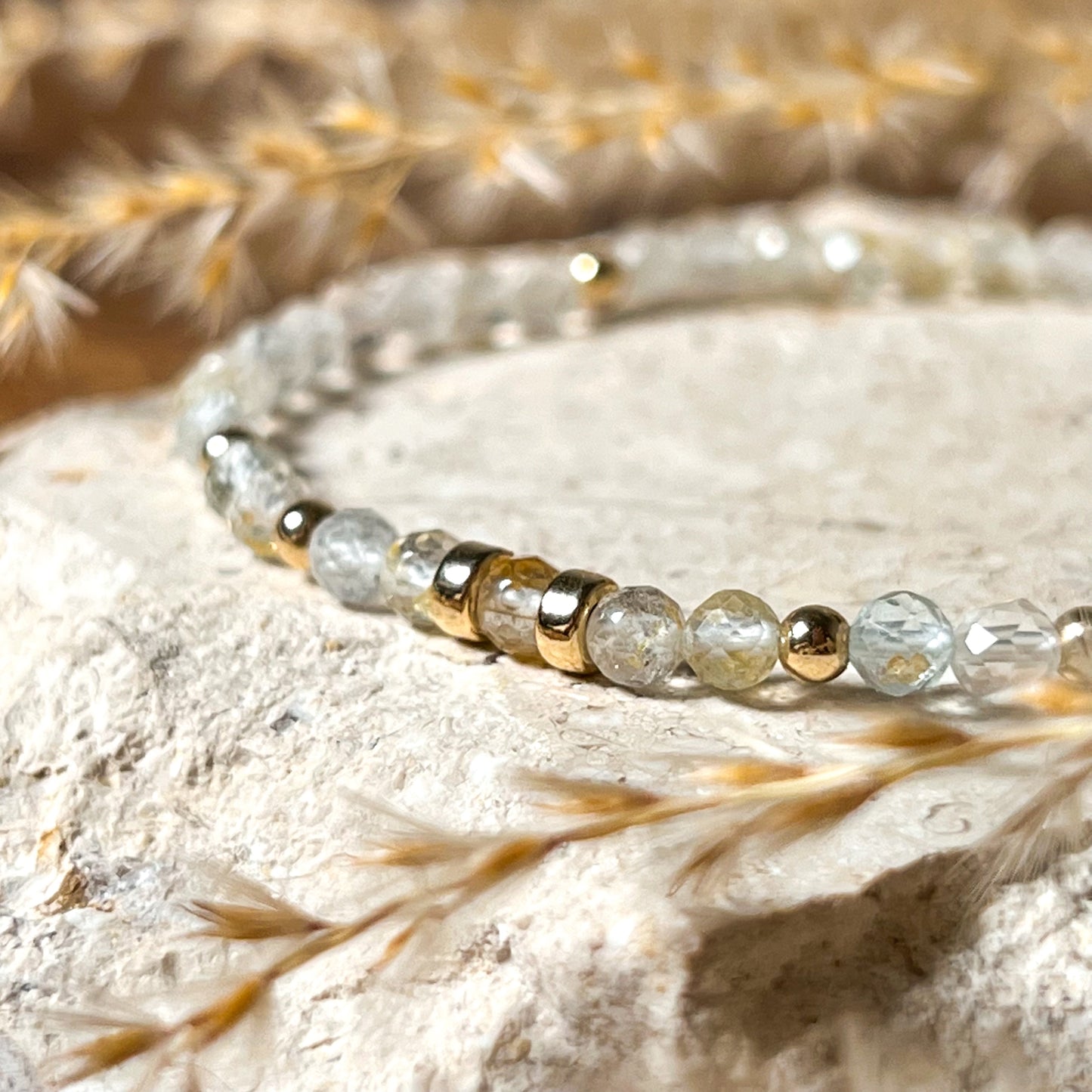 Dainty Topaz 4mm Faceted Stretch Bracelet
