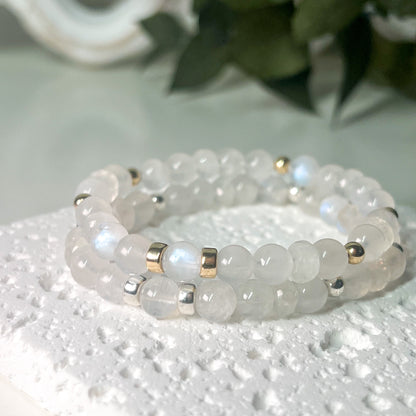 AAA Moonstone Round Stretch Bracelet (6mm)- Customised