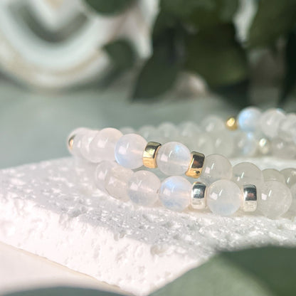 AAA Moonstone Round Stretch Bracelet (6mm)- Customised