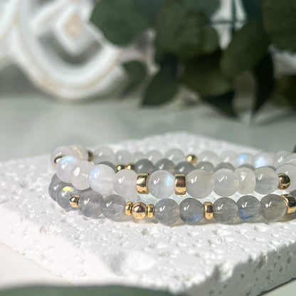 AAA Moonstone Round Stretch Bracelet (6mm)- Customised